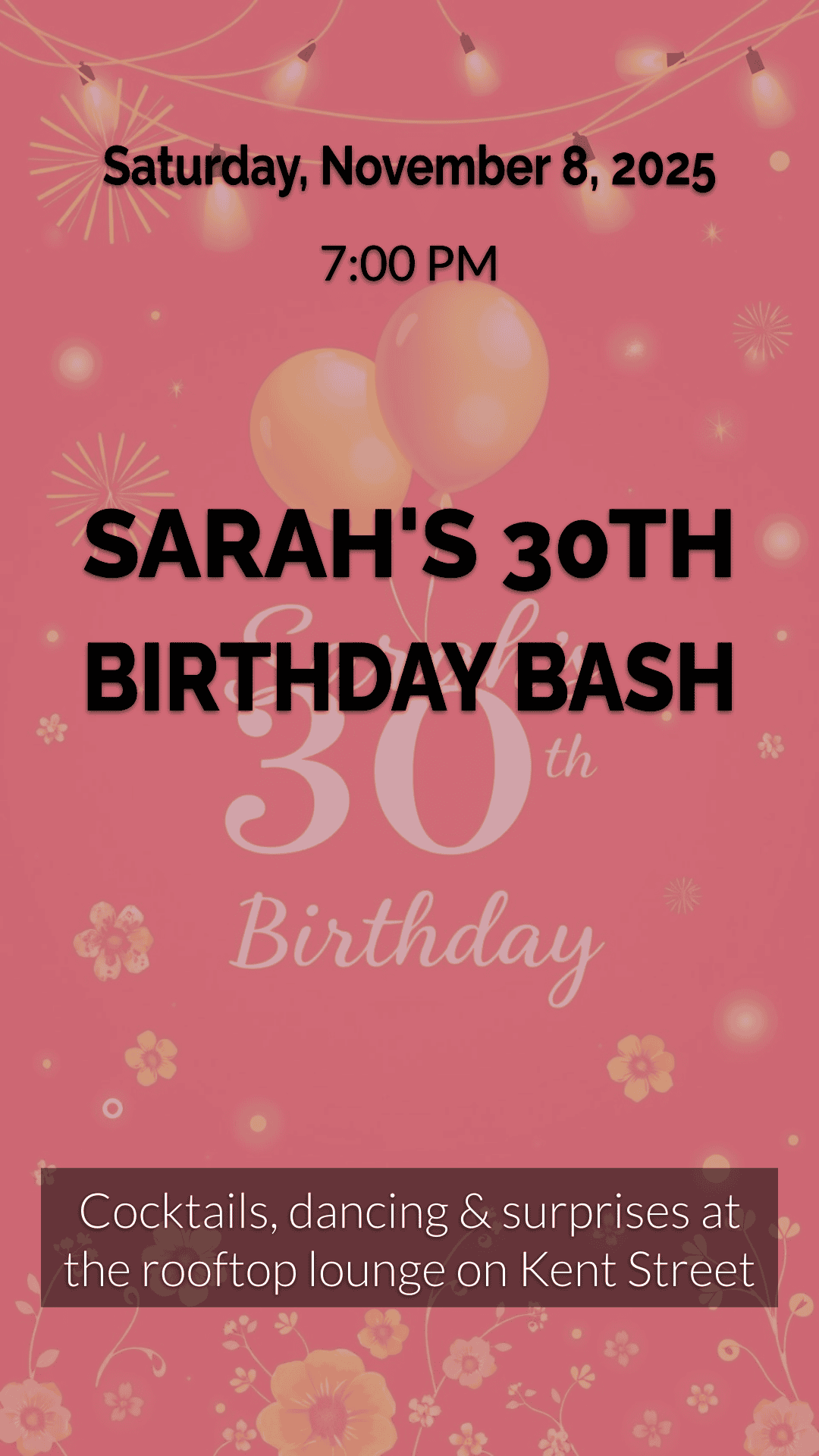 Milestone Birthday Flyer