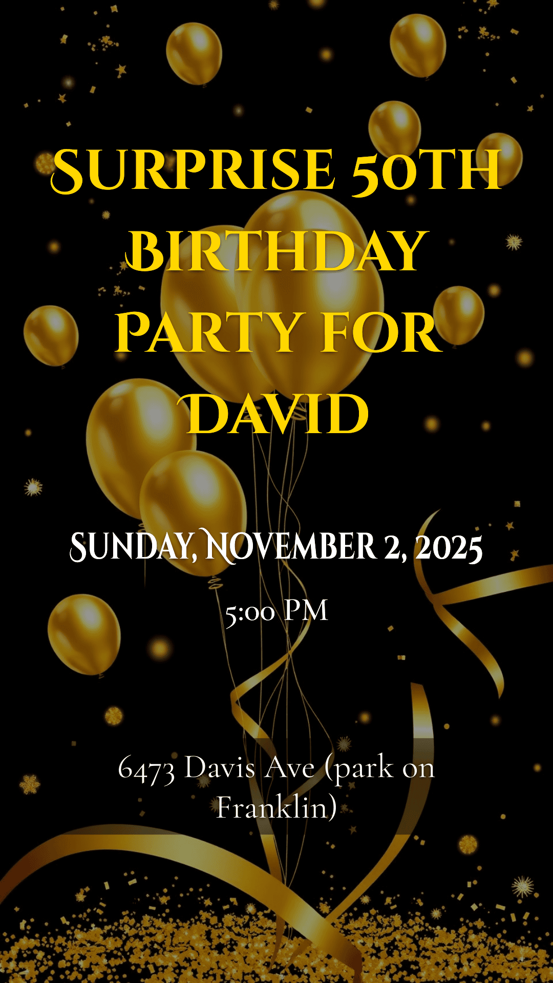 50th Birthday Surprise Party Flyer