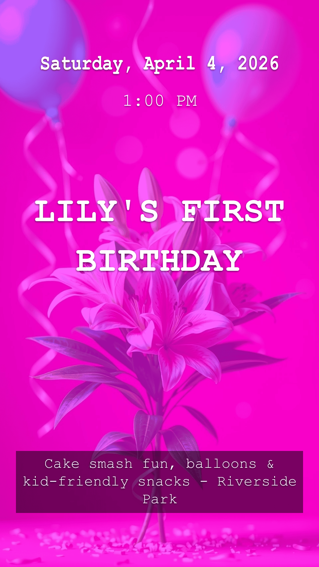 1st Birthday Celebration Flyer
