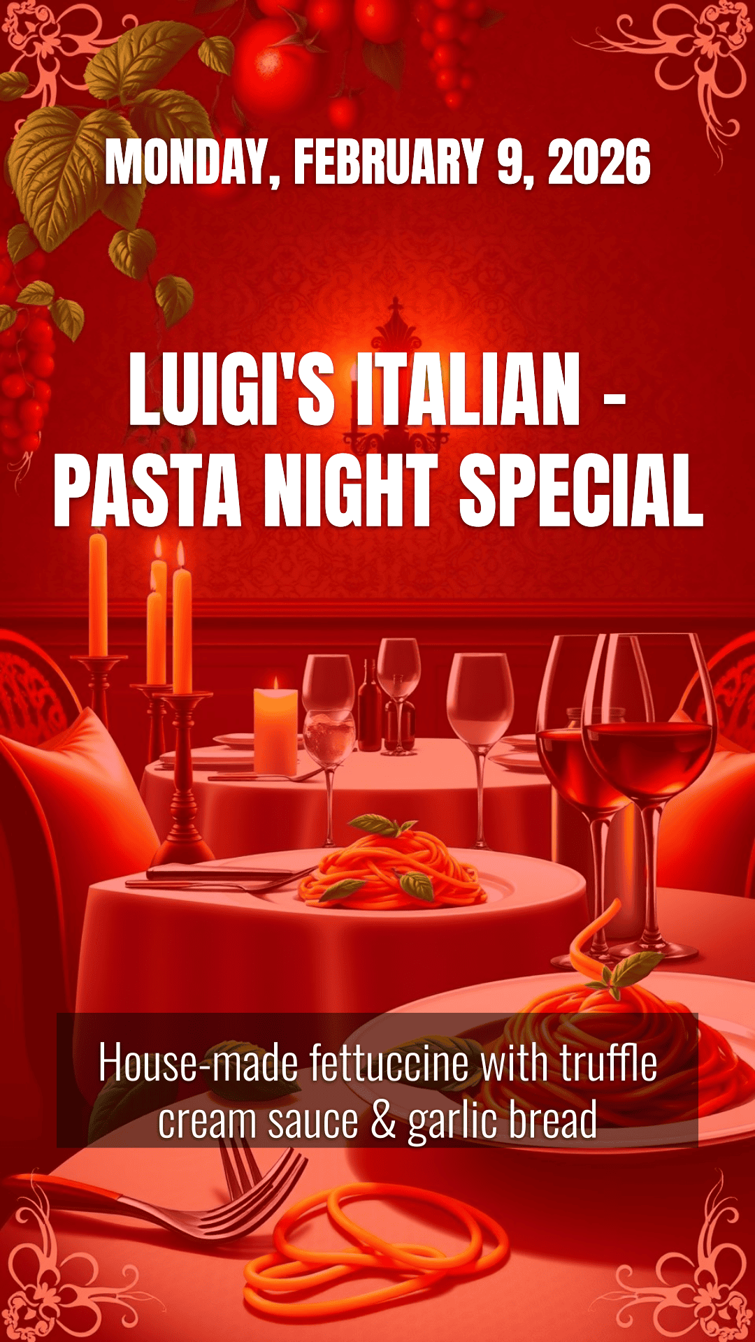 Italian Restaurant Special Flyer Example