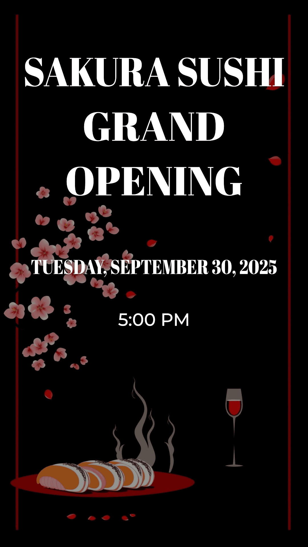 Sushi Restaurant Grand Opening Flyer Example